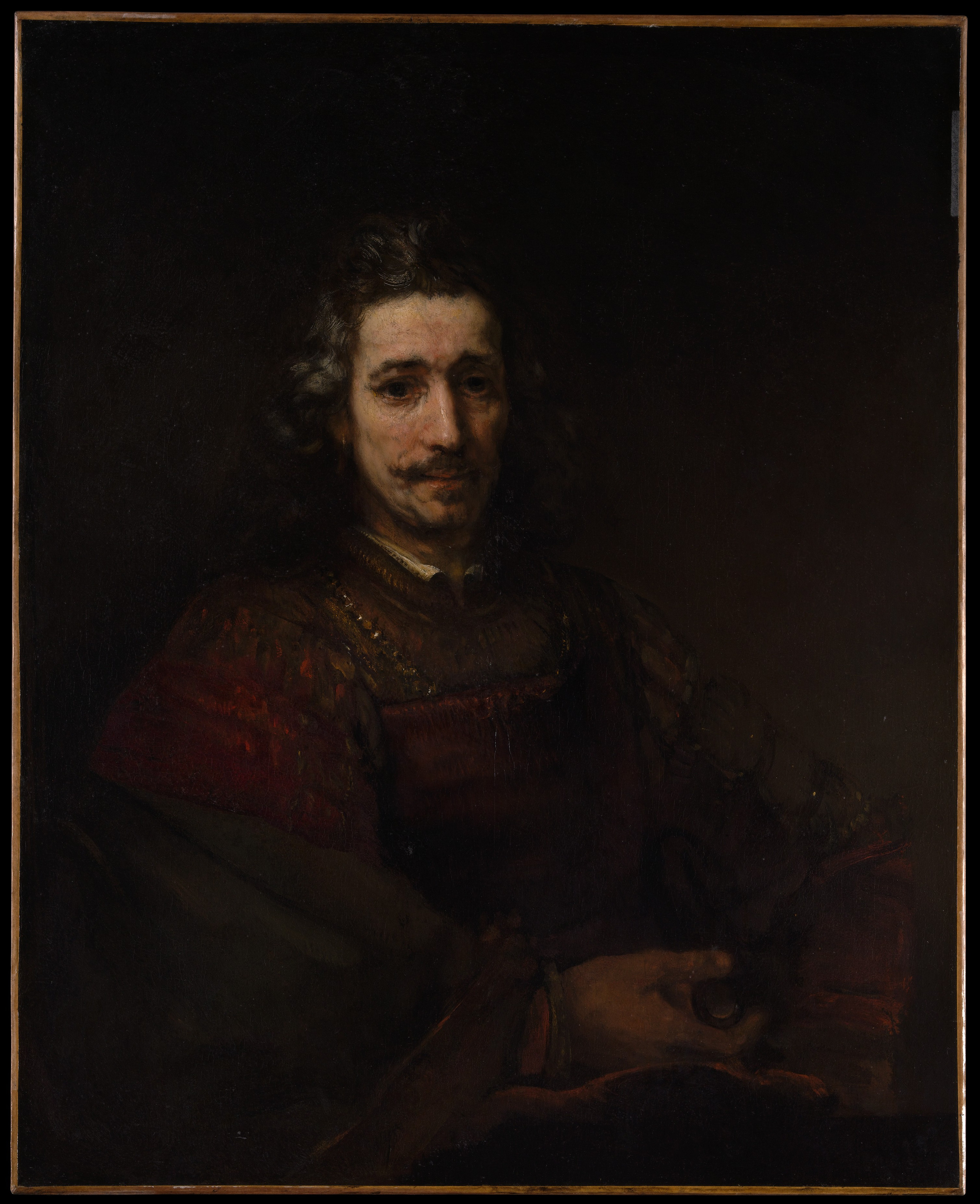 Man with a Magnifying Glass, Rembrandt, early 1660s
